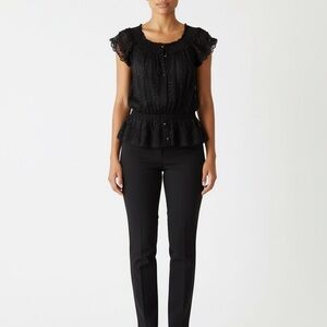 Marineblu Short Ruffle Sleeve Whimsigoth Cottagecore Sheer Romantic Women M top